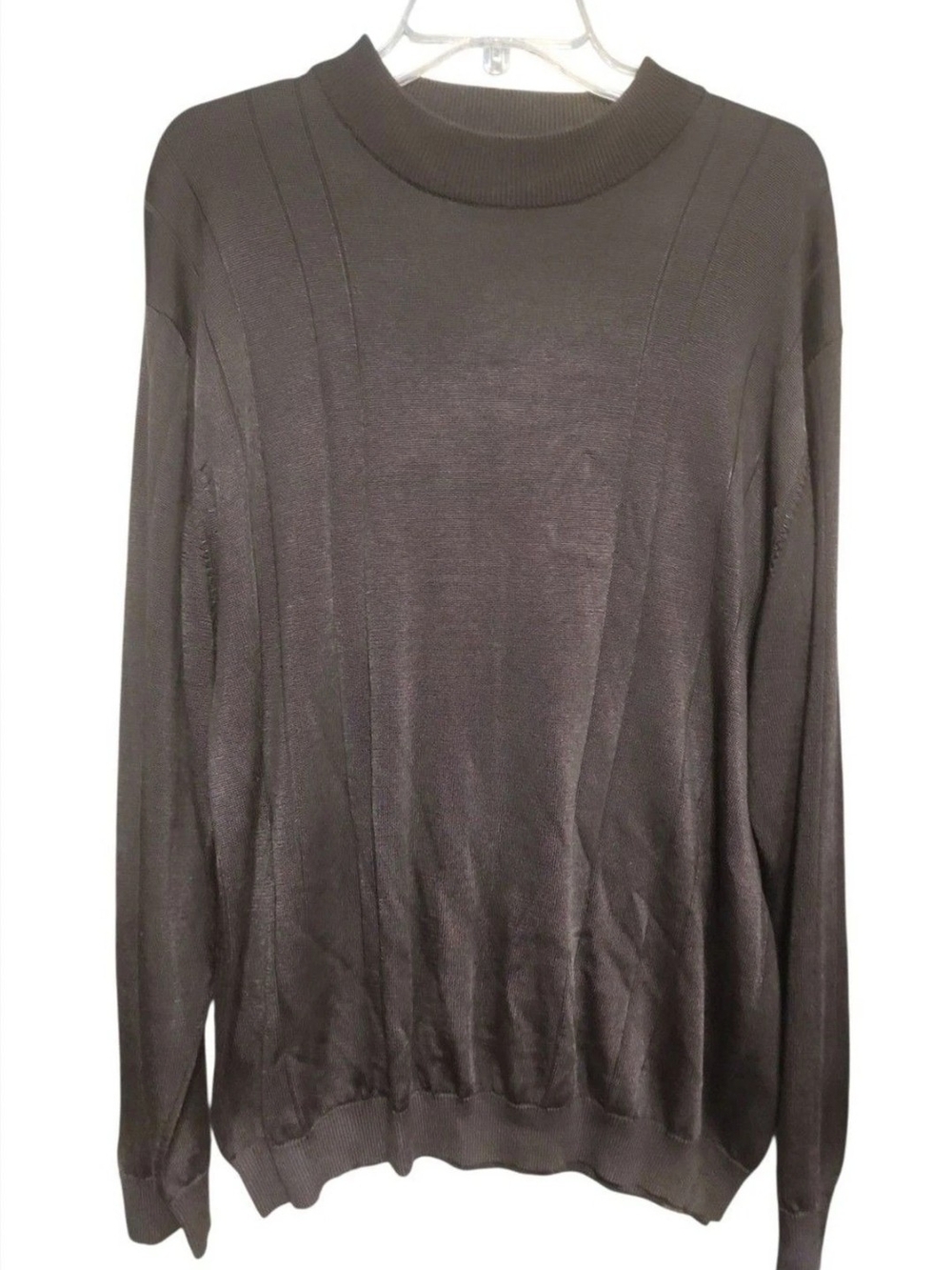 Cezani Men’s Brown Rayon Blend Long Sleeve Mock Neck Sweater Size L